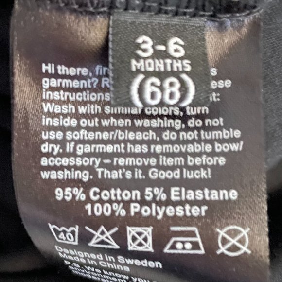 SOLD! Tiny Universe Black Victorian Bodysuit 3-6 months - Picture 5 of 6